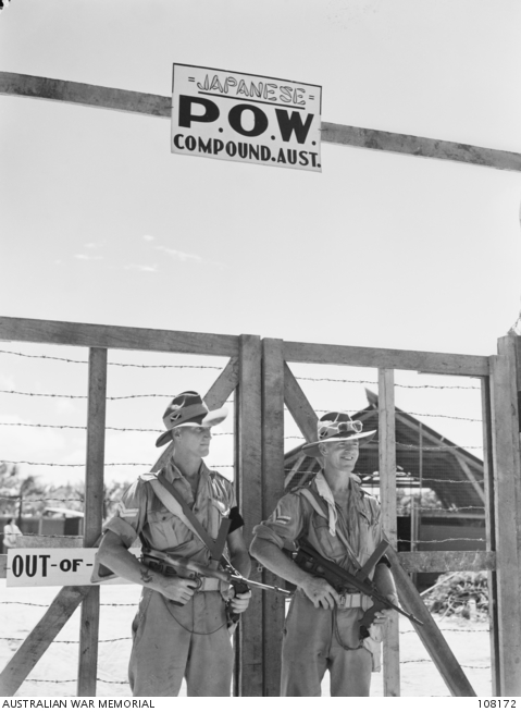 Australian soldiers with owen submachine guns - Morotai 1945