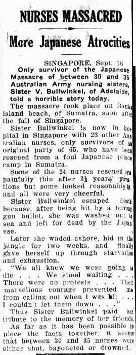 Nurses massacred - More Japanese attrocities