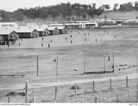 Japanese PWs playing baseball - Cowra